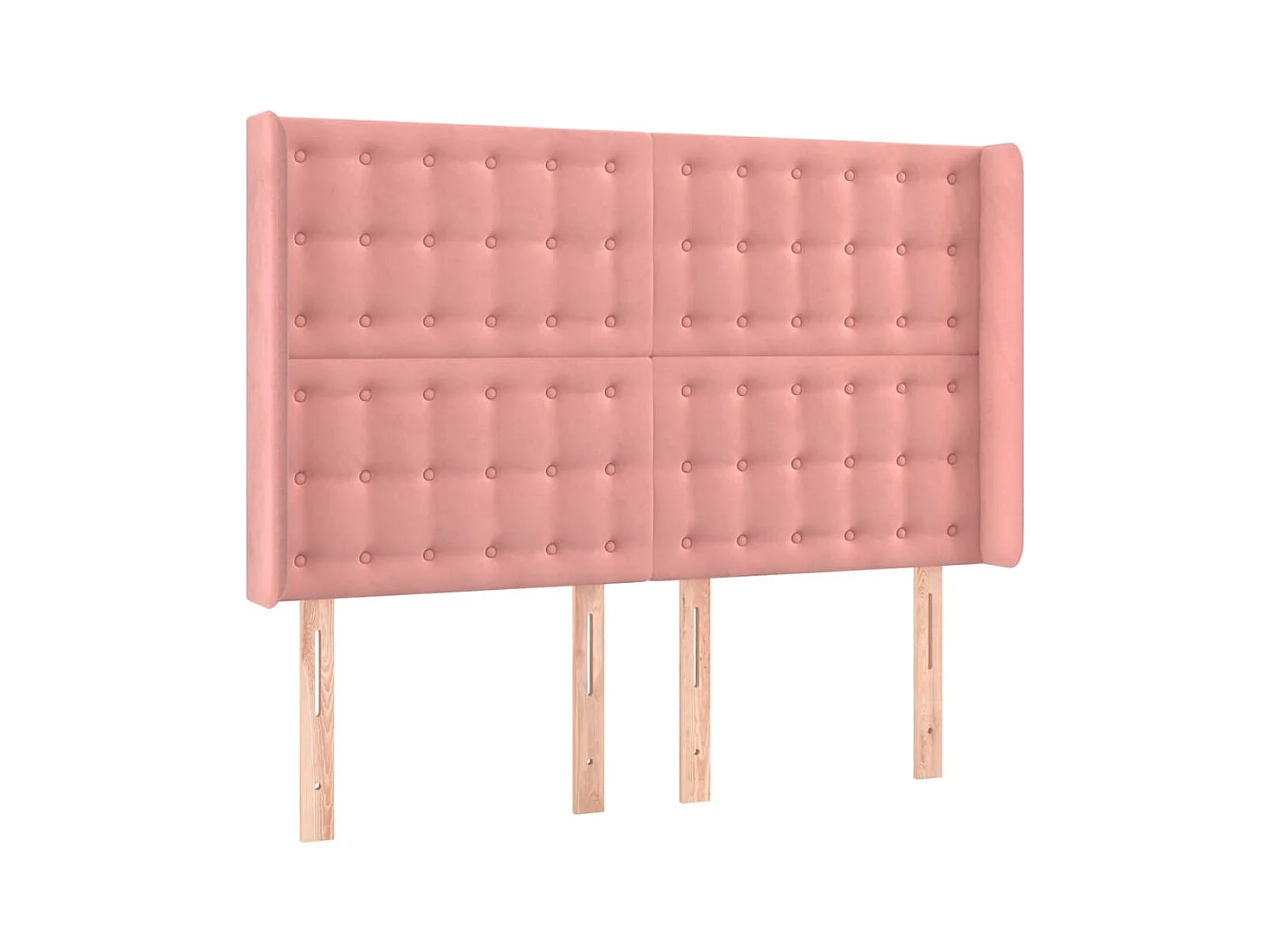 Tête de lit avec oreilles Rose 147x16x118/128 cm Velours