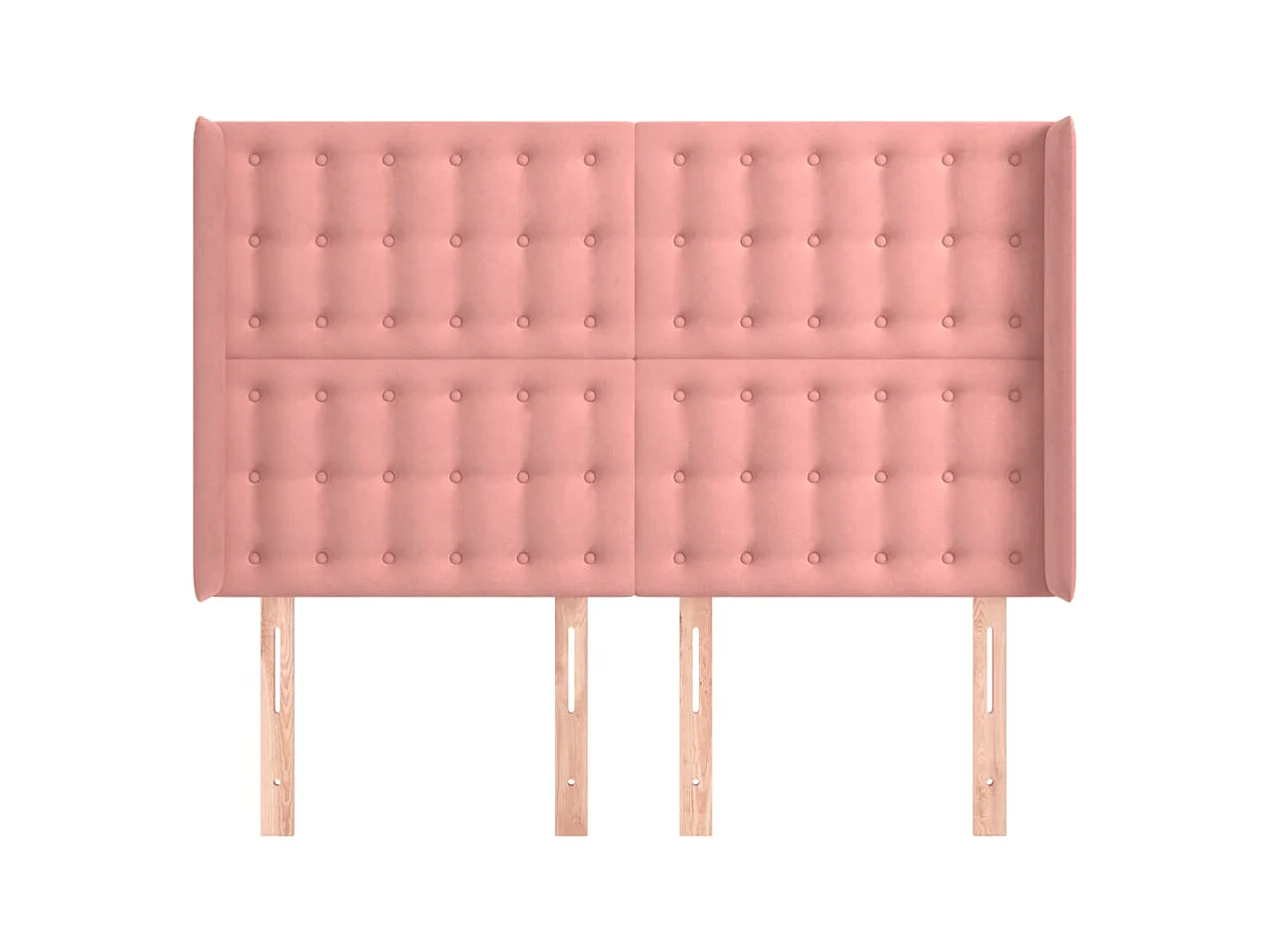 Tête de lit avec oreilles Rose 147x16x118/128 cm Velours