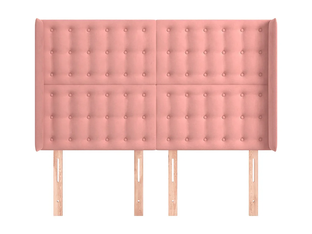 Testiera con ali Rose 147x16x118/128 cm Velluto