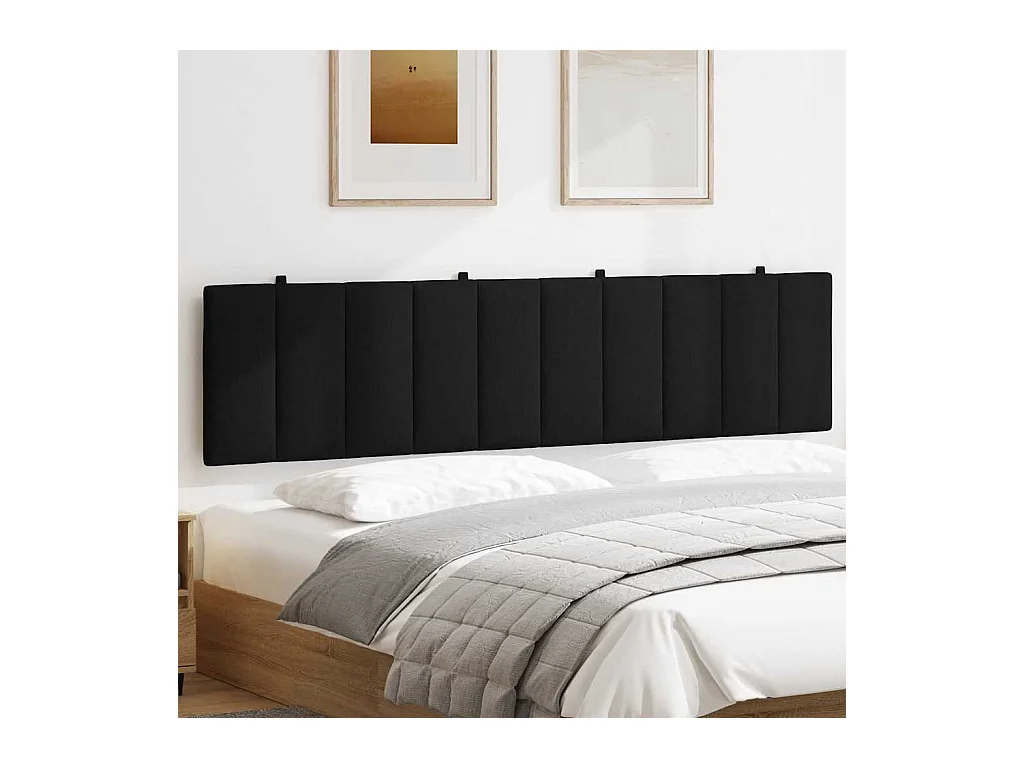 Coussin de tête de lit noir 200 cm tissu