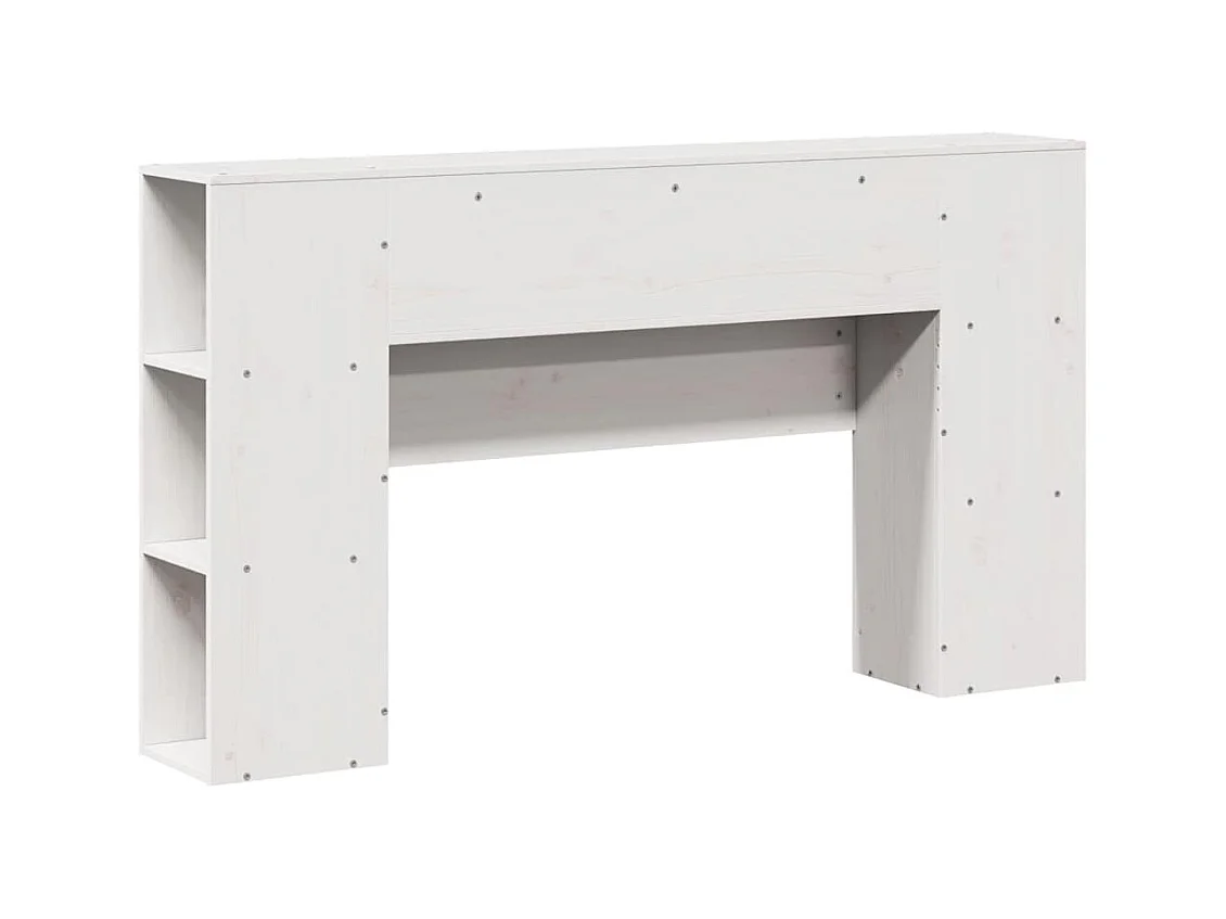 Cabecero blanco con almacenaje 140 cm madera maciza de pino