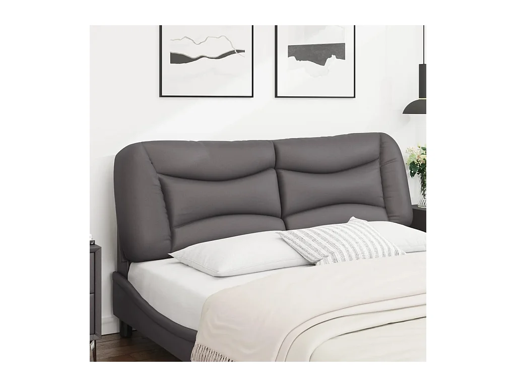Grijs hoofdbordkussen 160 cm kunstleer