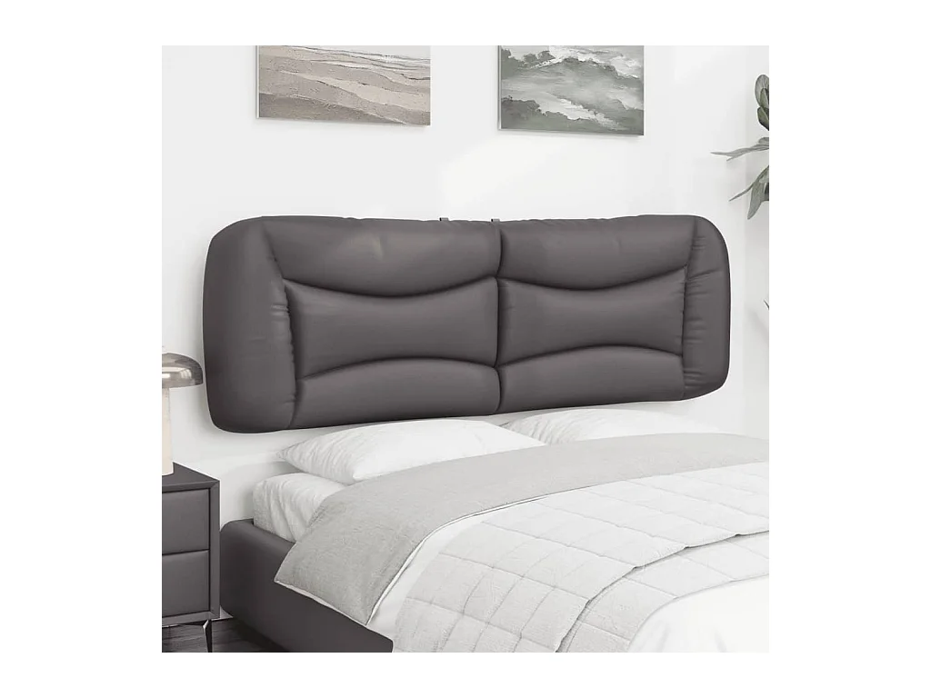 Grijs hoofdbordkussen 160 cm kunstleer