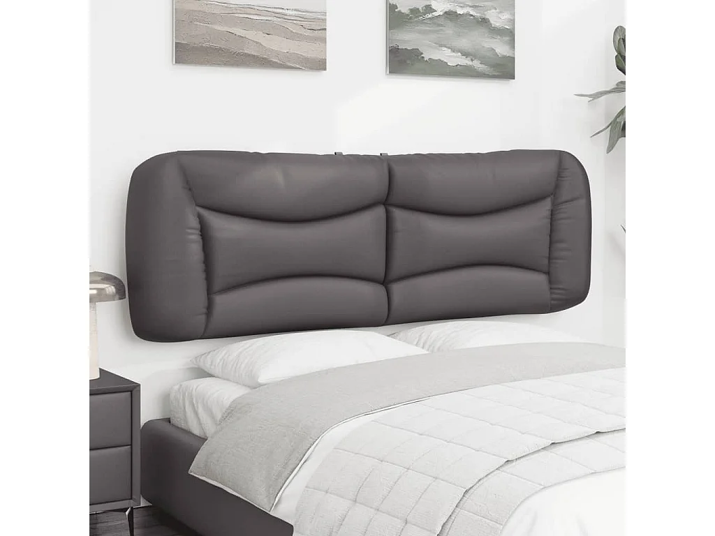 Graues Kopfteilkissen 160 cm Kunstleder