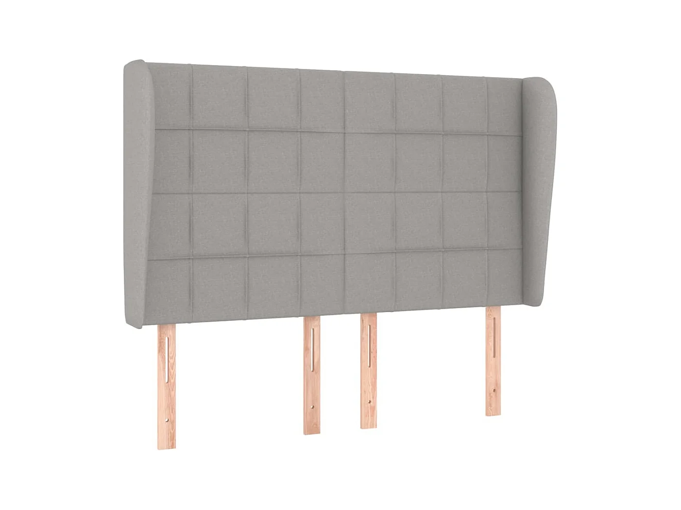 Kopfteil mit Flügeln Hellgrau 147x23x118/128 cm Stoff