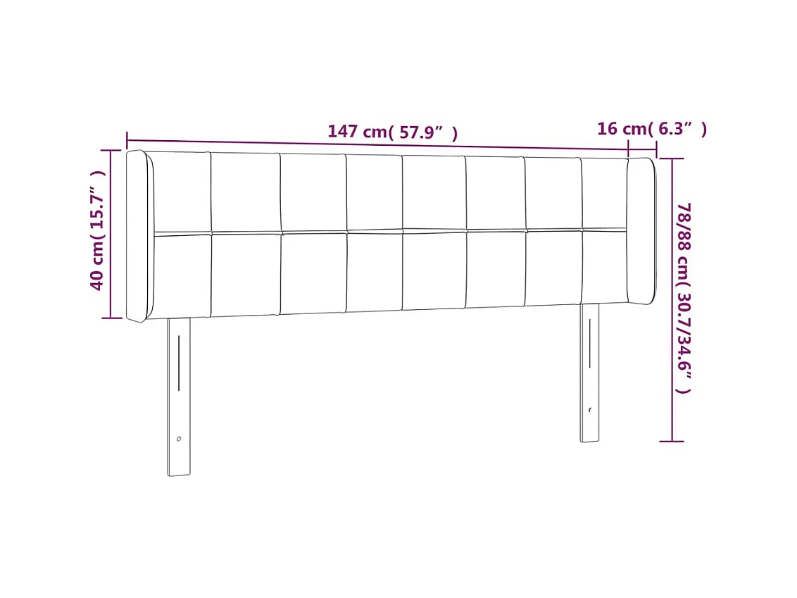 Blauw LED hoofdbord 147x16x78/88 cm Stof