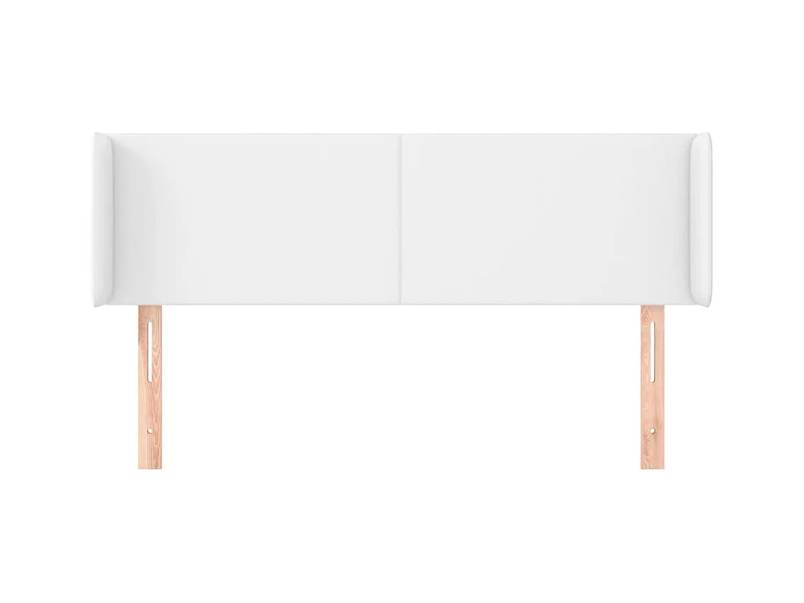 Tête de lit avec oreilles Blanc 147x16x78/88 cm Similicuir