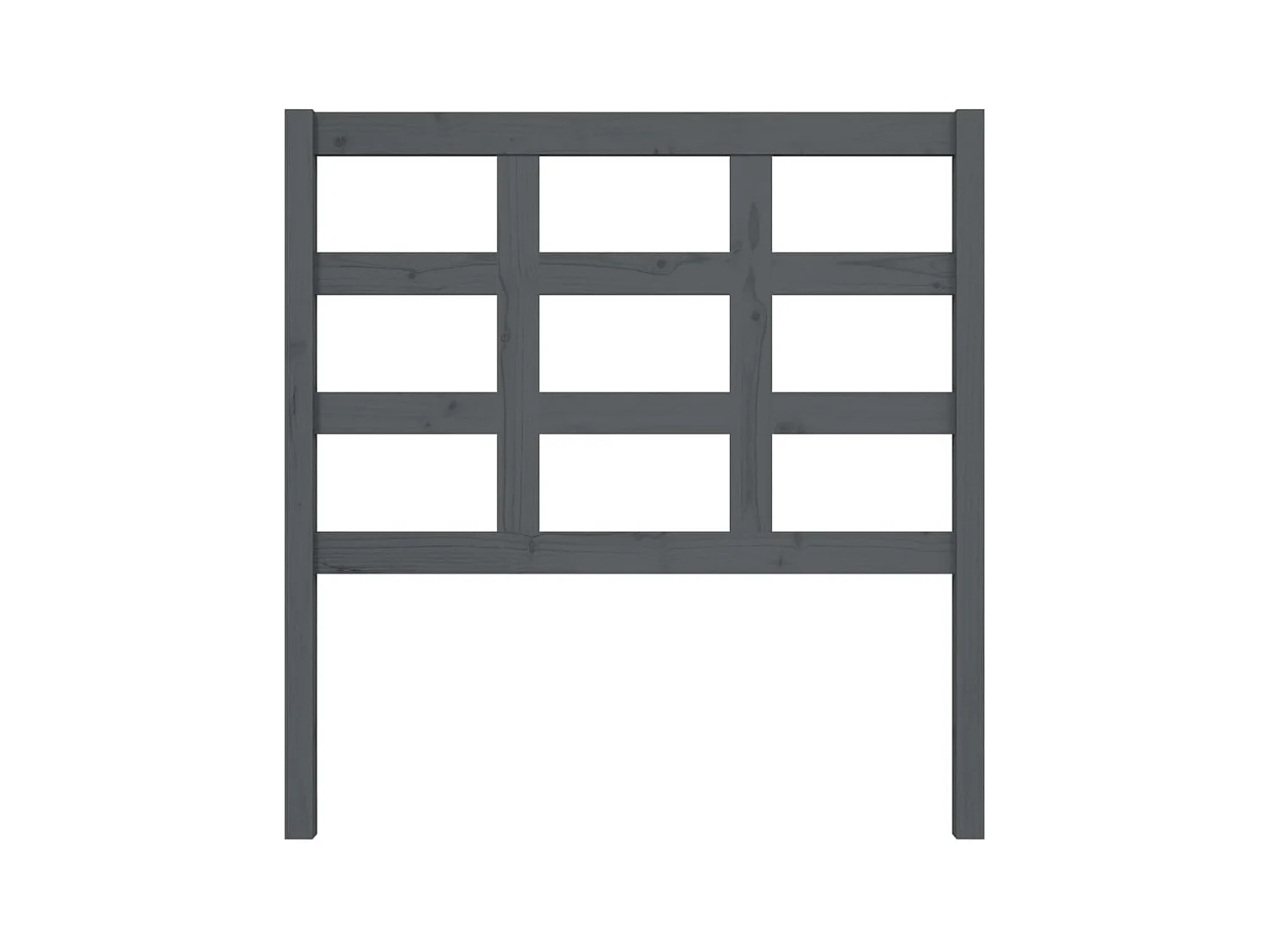 Graues Kopfteil 95,5 x 4 x 100 cm Massivholz Kiefer