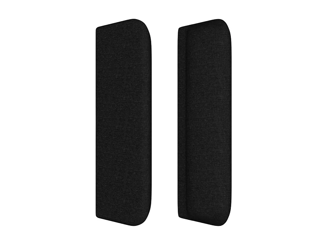 Hoofdbord met vleugels Zwart 183x16x78/88 cm Stof