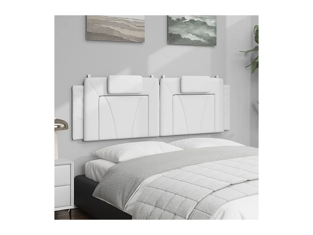 Wit hoofdbordkussen 160 cm kunstleer