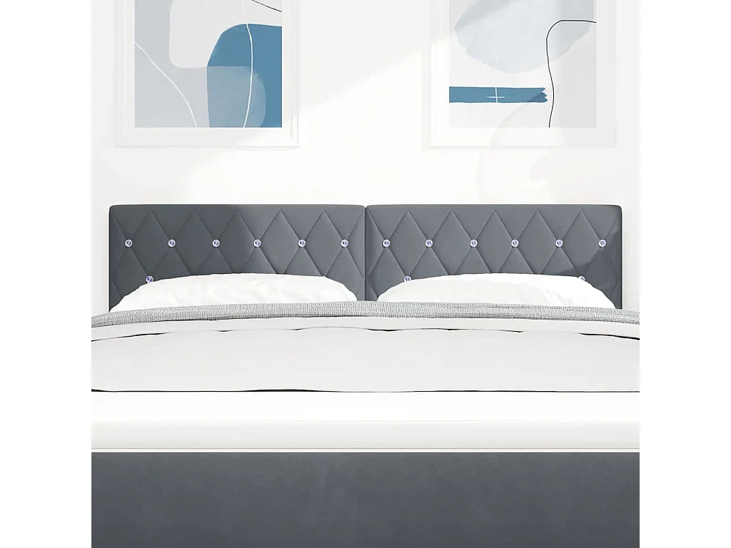 Argyle Donkergrijs LED Hoofdbord 144 cm Fluweel