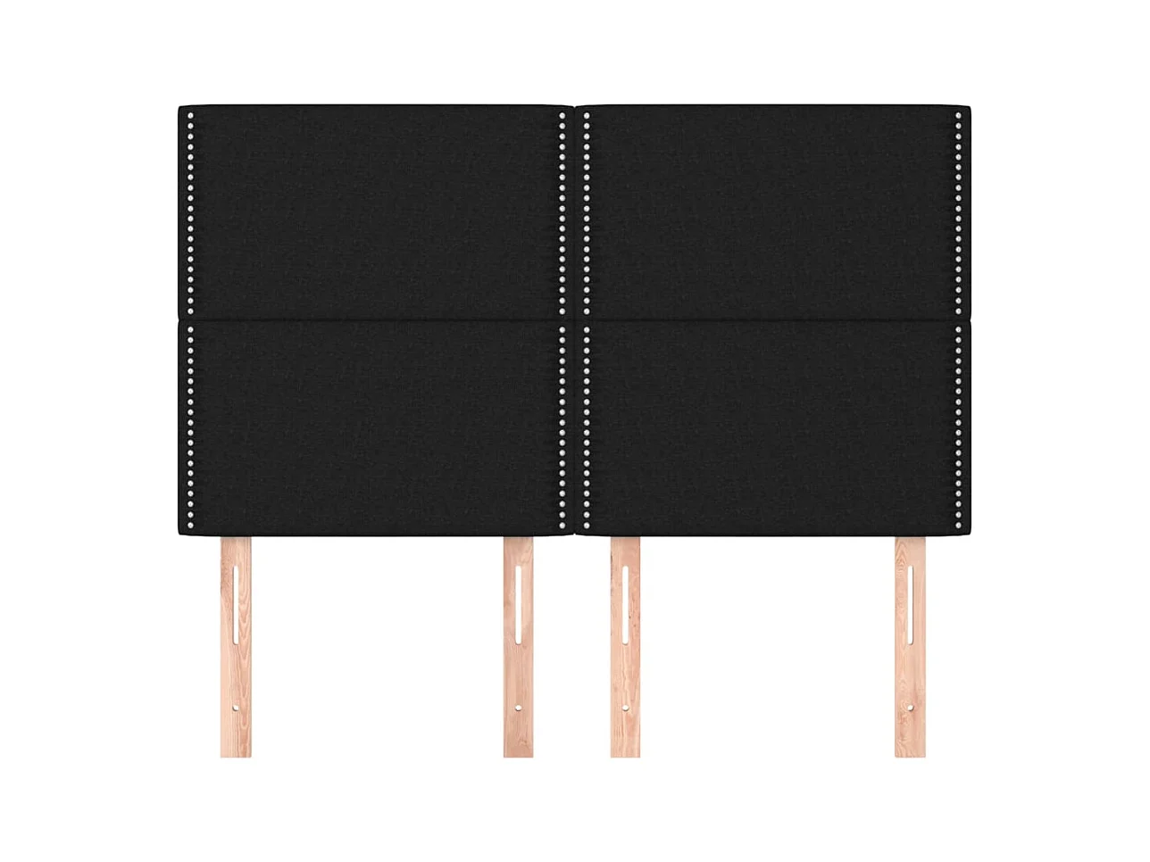 Cabeceros 4 piezas Negro 72x5x78/88 cm Tela