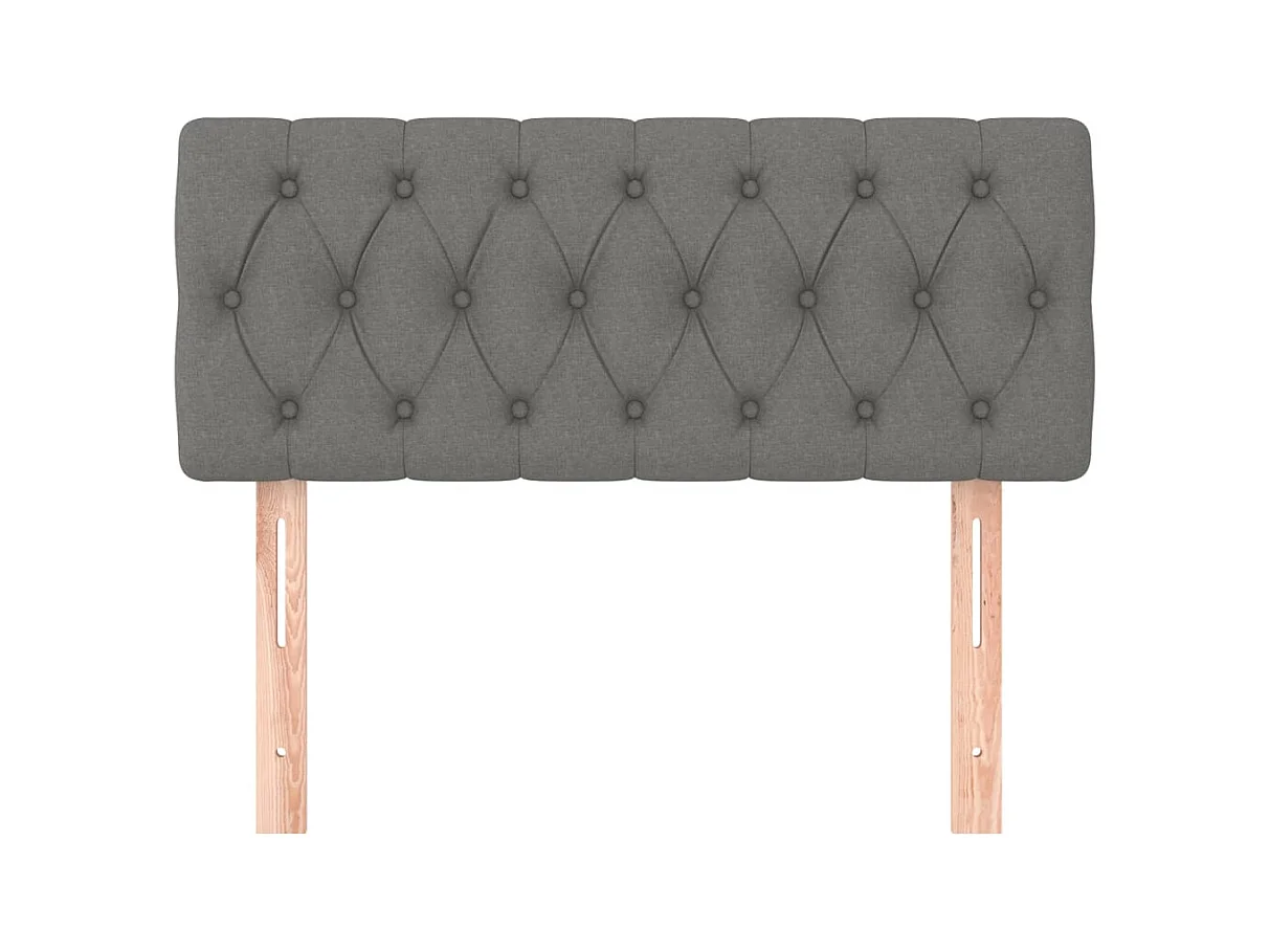 Donkergrijs hoofdbord 100x7x78/88 cm stof