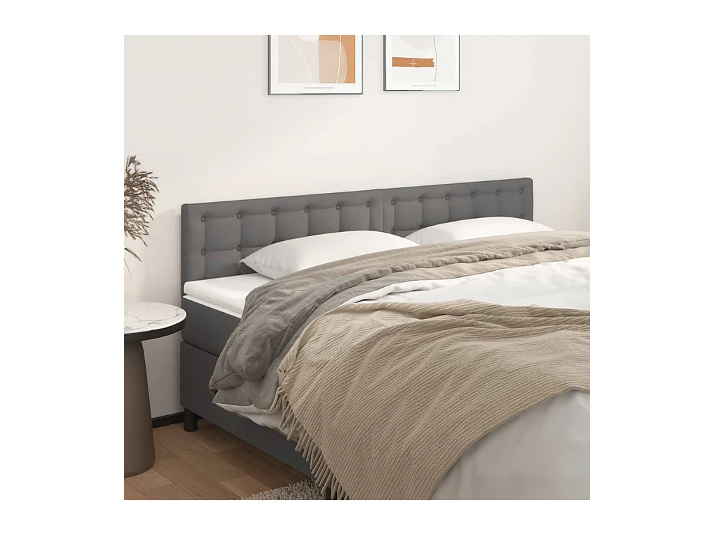 Têtes de lit 2 pcs Gris 80x5x78/88 cm Similicuir