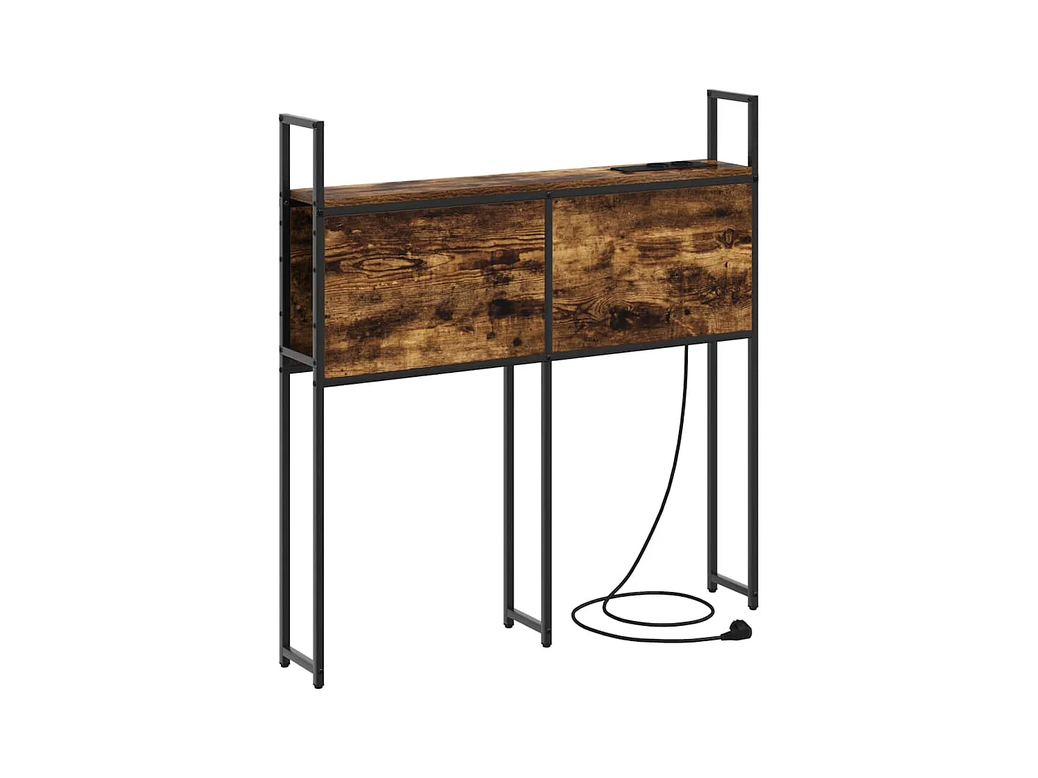 Opberghoofdbord met oplaadstation gerookt eiken 80 cm