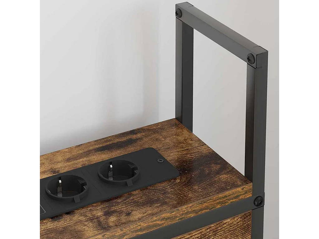 Headboard de Rangement avec Station de Charge Chêne fumé 80 cm