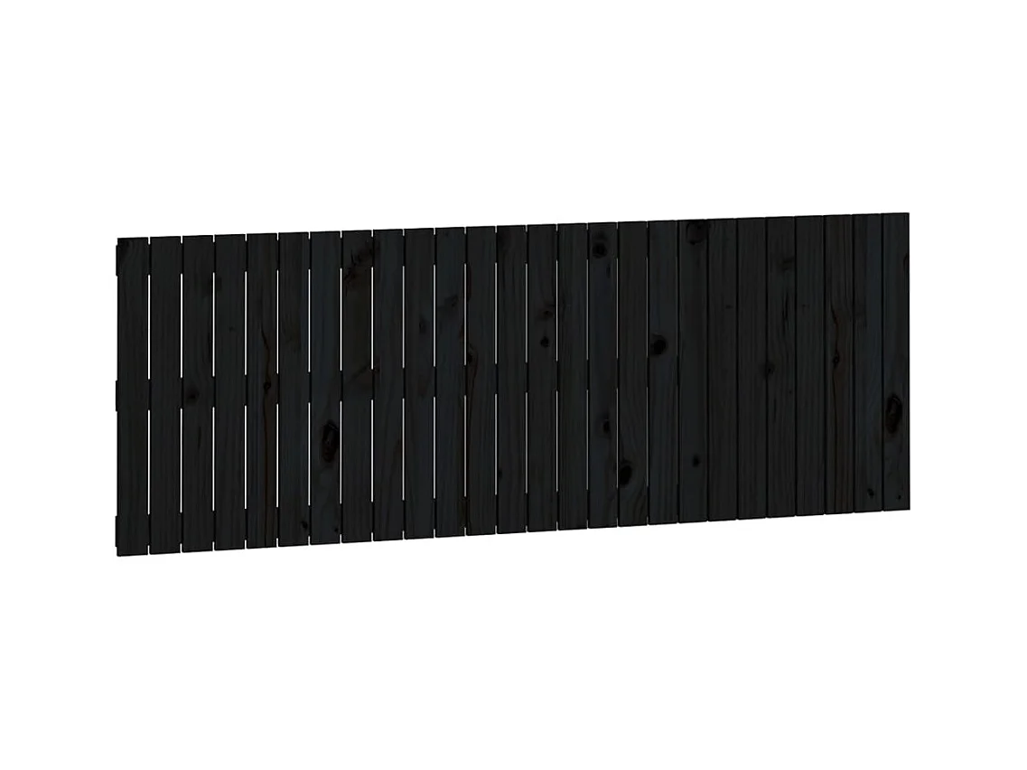 Zwart wandhoofdbord 166x3x60 cm Massief grenenhout