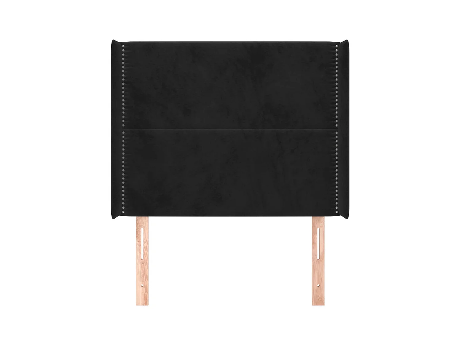 Testiera con ali Nero 103x16x118/128 cm Velluto