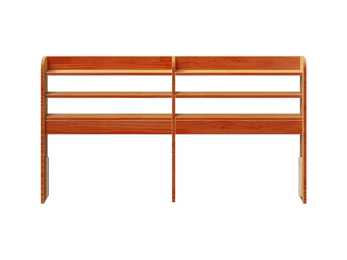 Hoofdbord met planken, bruine was, 140 cm, massief grenenhout