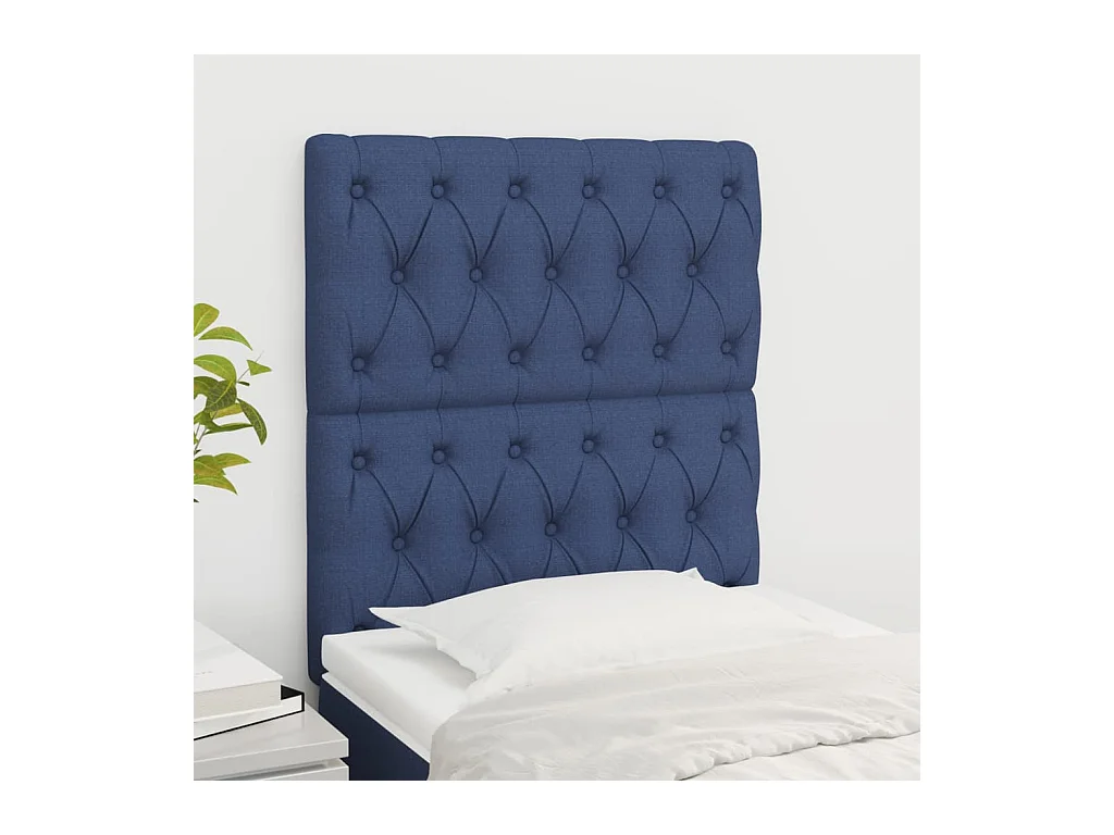 Têtes de lit 2 pcs Bleu 80x7x78/88 cm Tissu