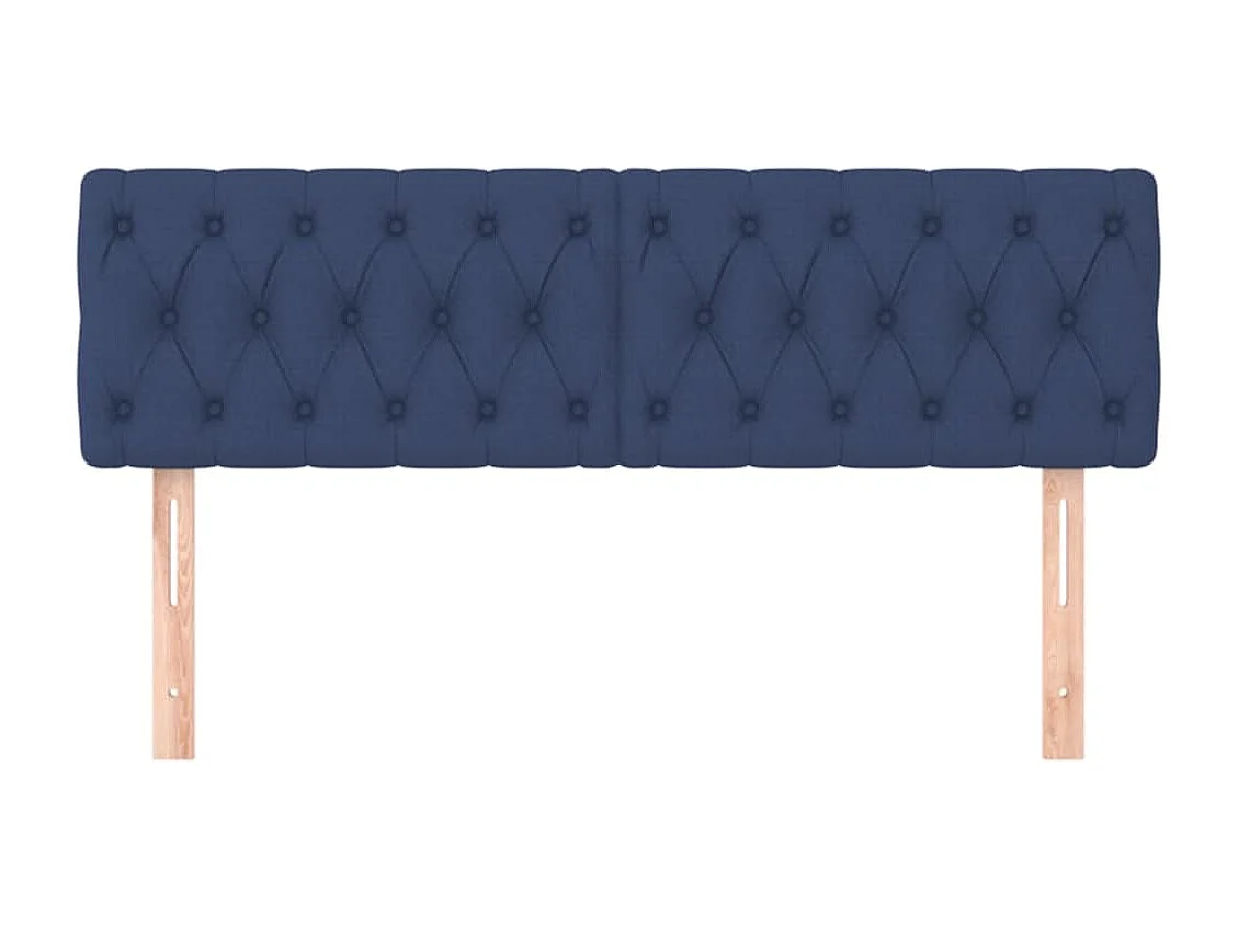 Têtes de lit 2 pcs Bleu 72x7x78/88 cm Tissu