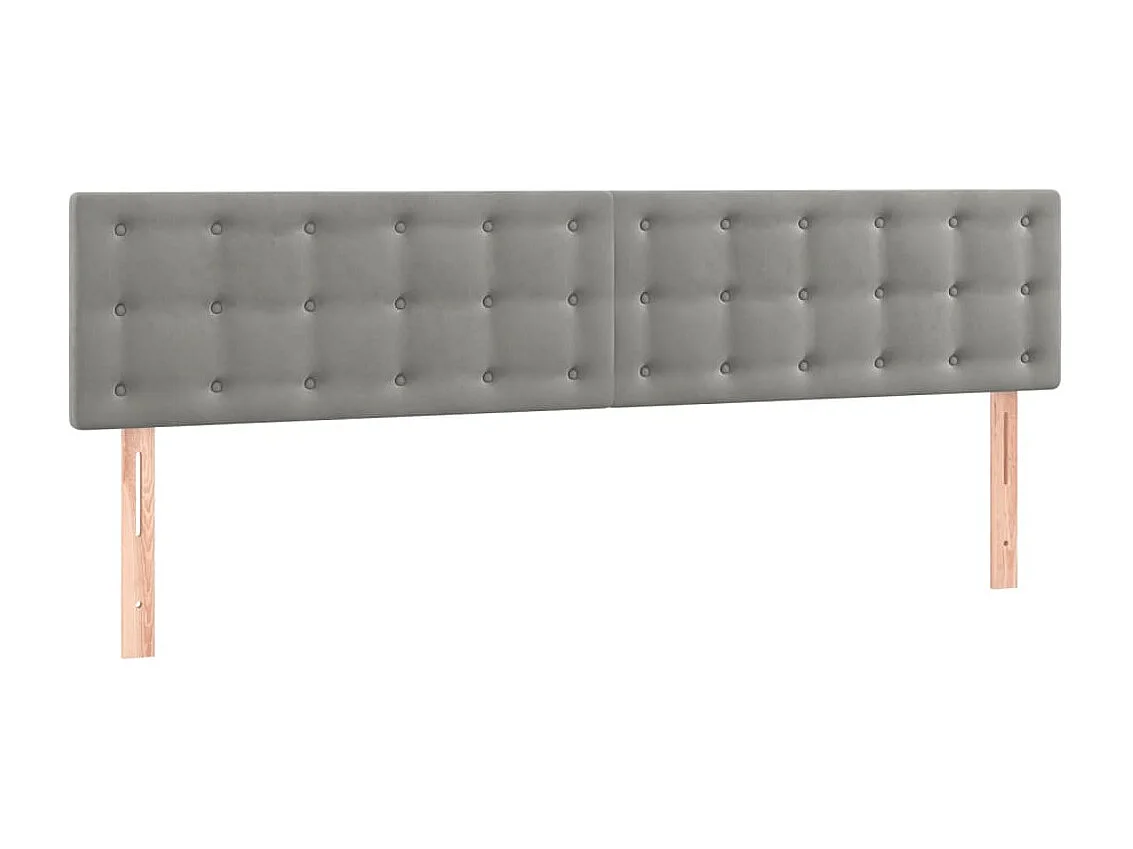 Testiera LED Grigio Chiaro 160x5x78/88 cm Velluto