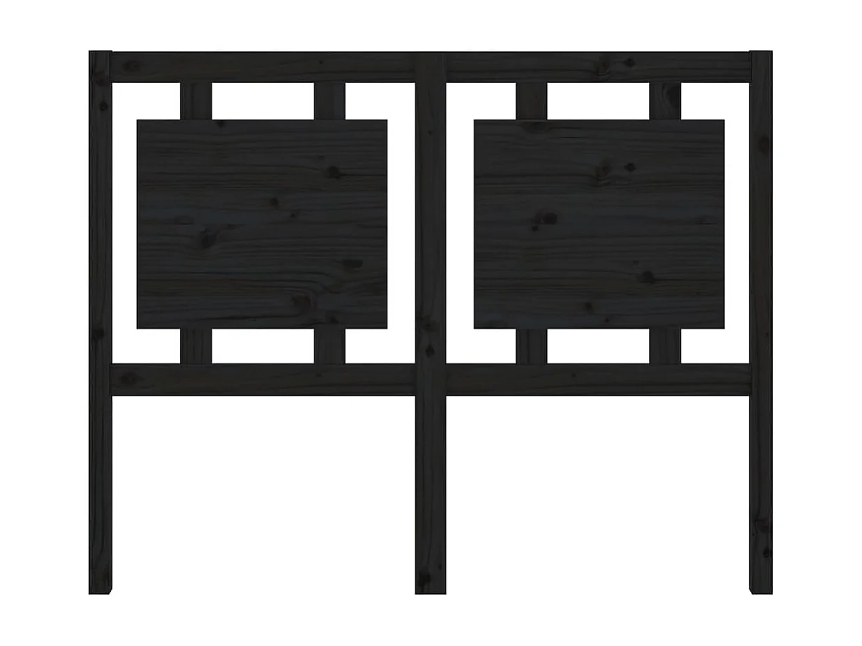 Tête de lit Noir 125,5x4x100 cm Bois massif de pin