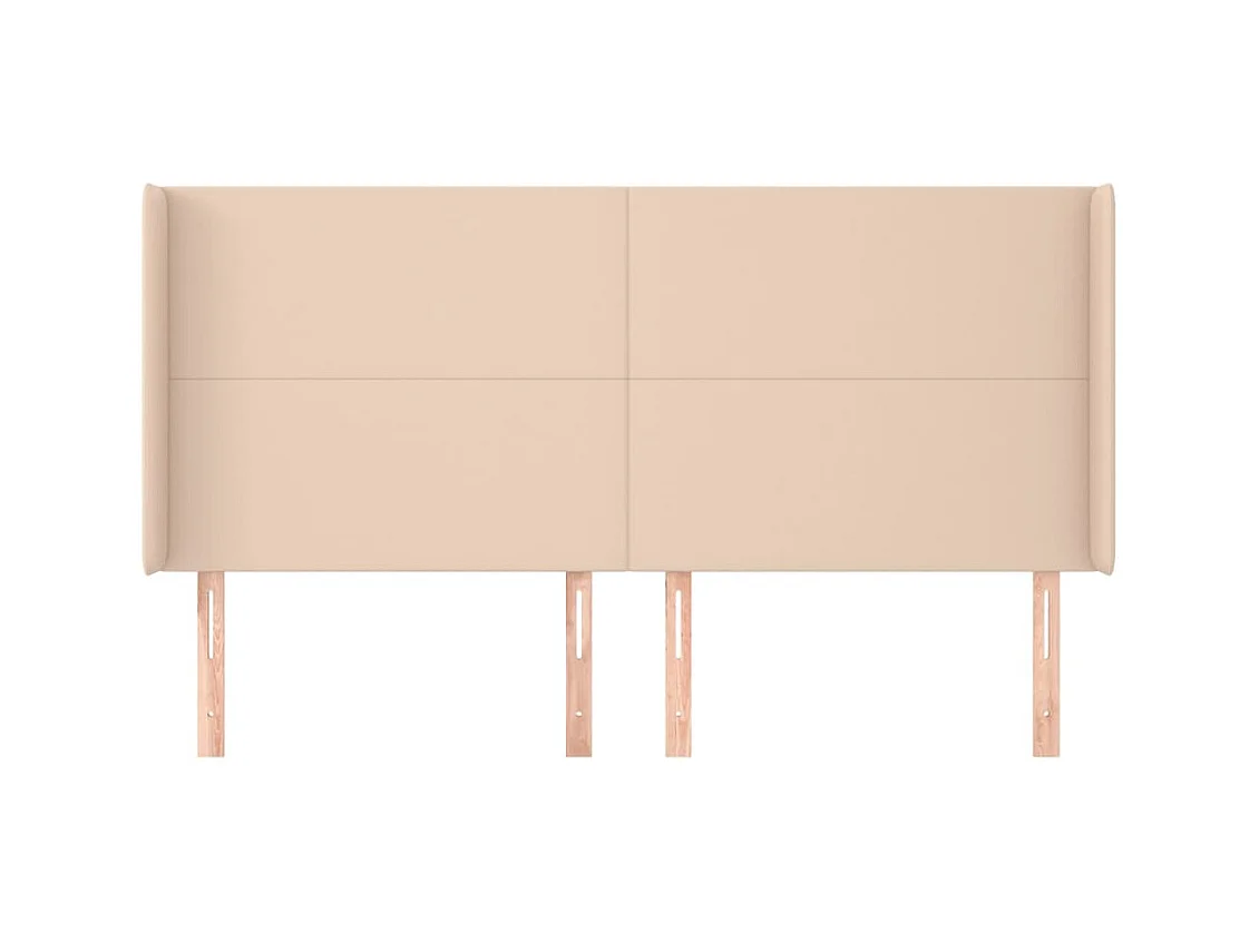 Testiera con orecchie Cappuccino 183x16x118/128 cm