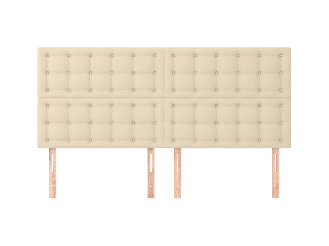 Têtes de lit 4 pcs Crème 90x5x78/88 cm Tissu