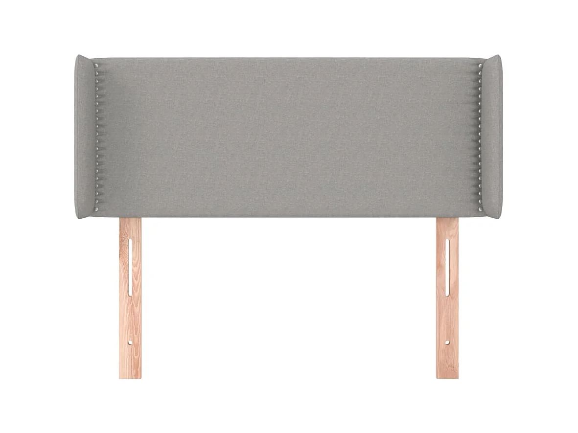 Hoofdbord met vleugels Lichtgrijs 103x16x78/88 cm Stof