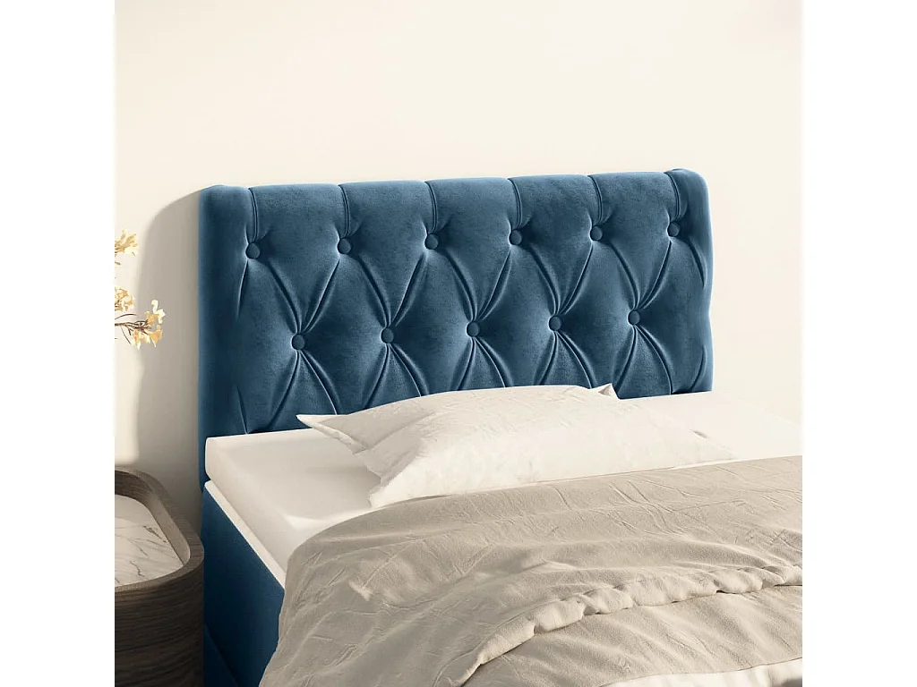 Testiera Blu Scuro 80x7x78/88 cm Velluto