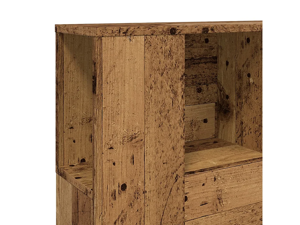 Armoire de tête de lit vieux bois 120x19x104,5 cm