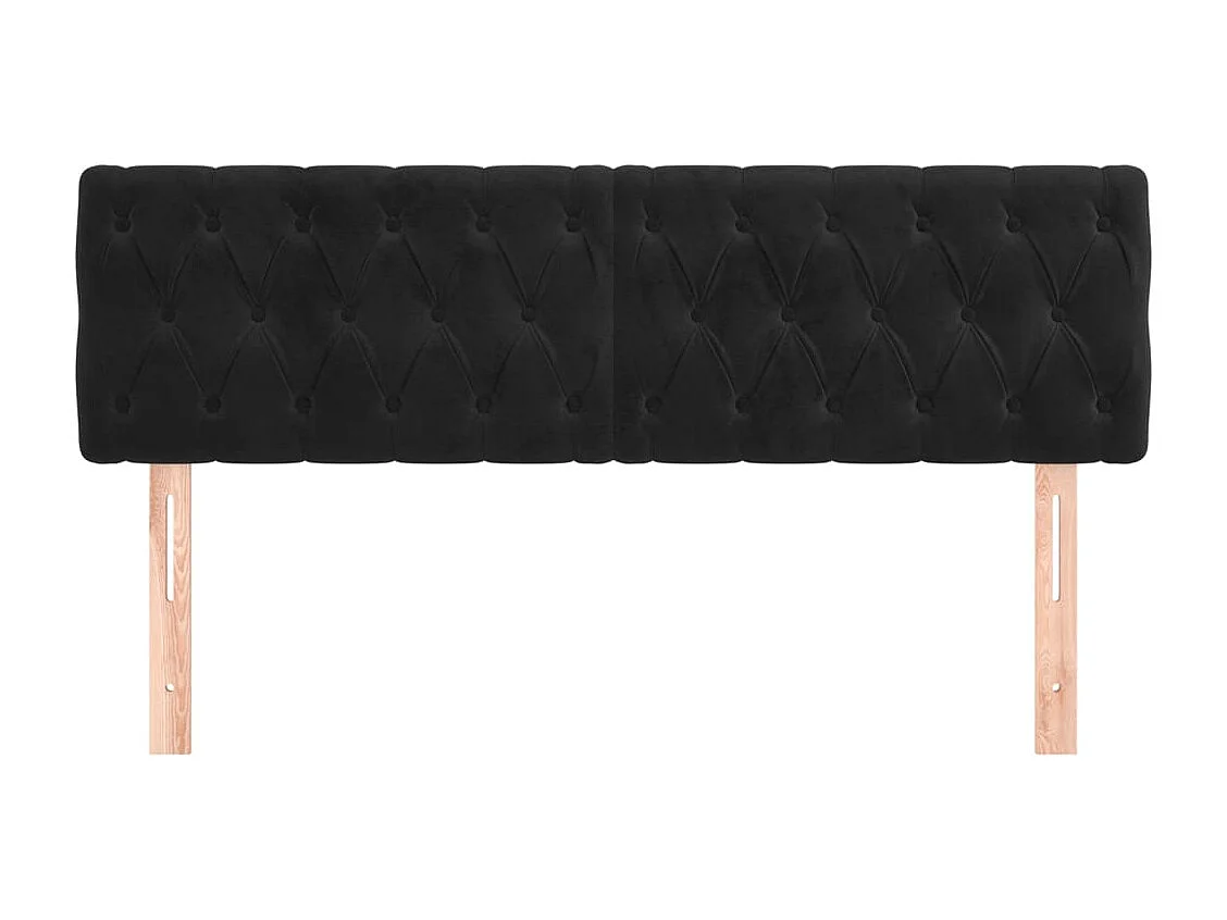 Cabeceros 2 uds Negro 80x7x78/88 cm Terciopelo