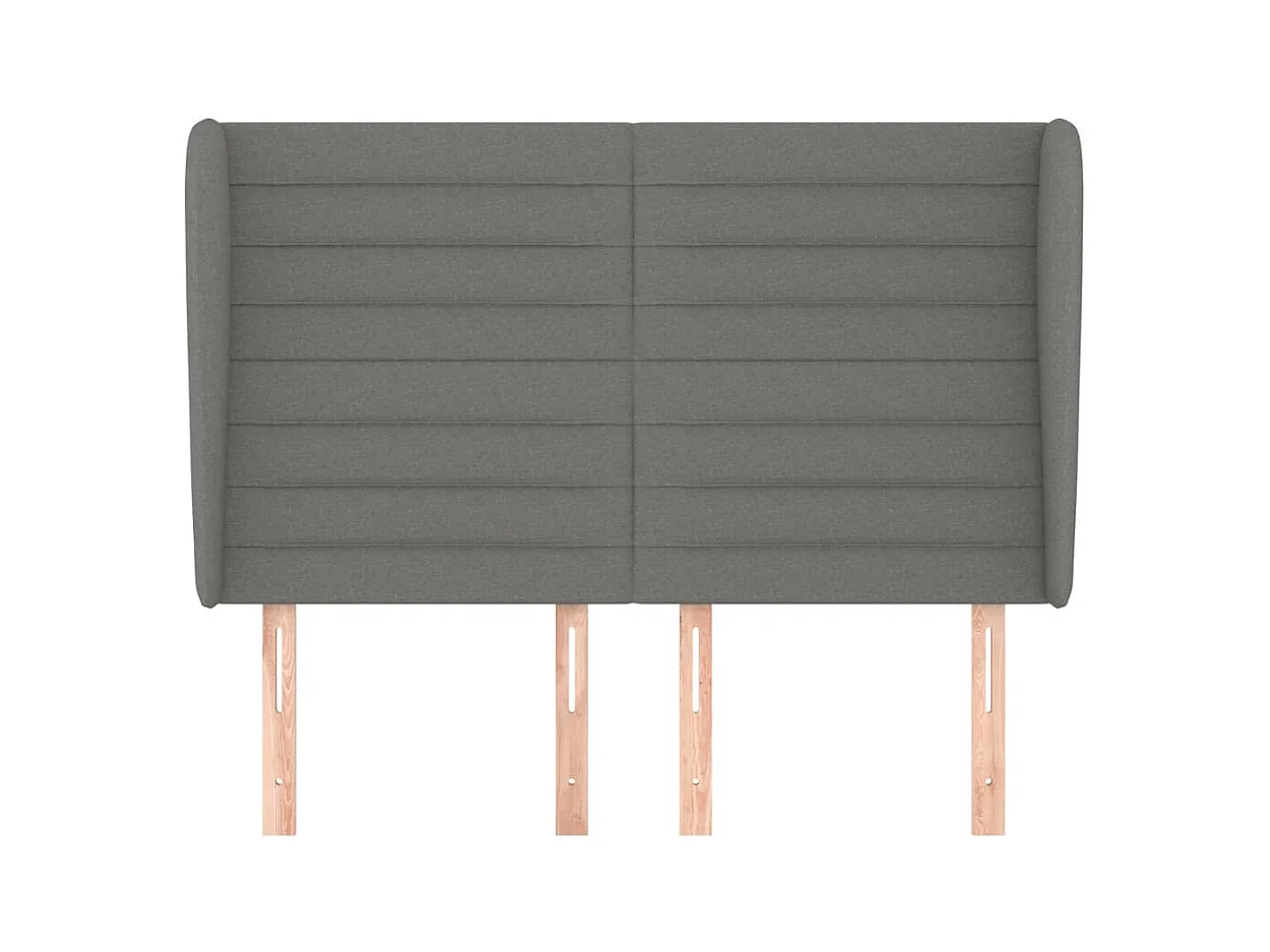 Kopfteil mit Flügeln Dunkelgrau 147x23x118/128 cm Stoff