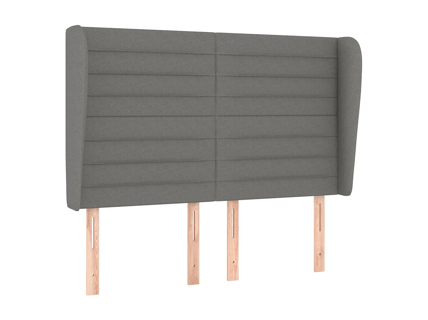 Tête de lit avec oreilles Gris foncé 147x23x118/128 cm Tissu