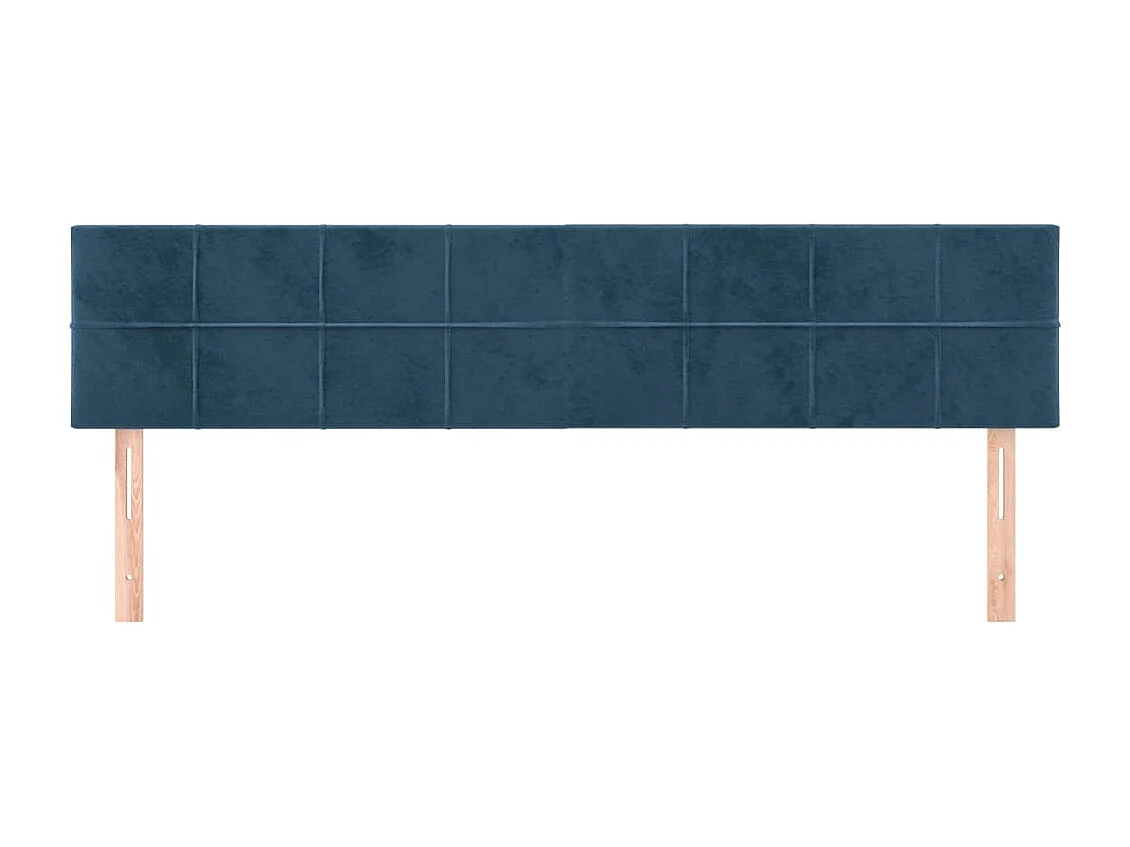 Kopfteile 2 Stk. Dunkelblau 100x5x78/88 cm Samt