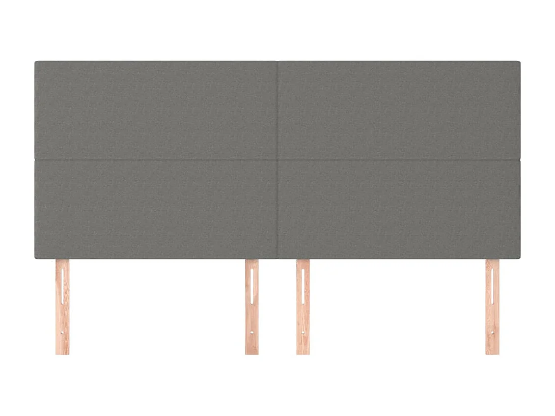 Testiere 4 pezzi Grigio scuro 100x5x78/88 cm Tessuto