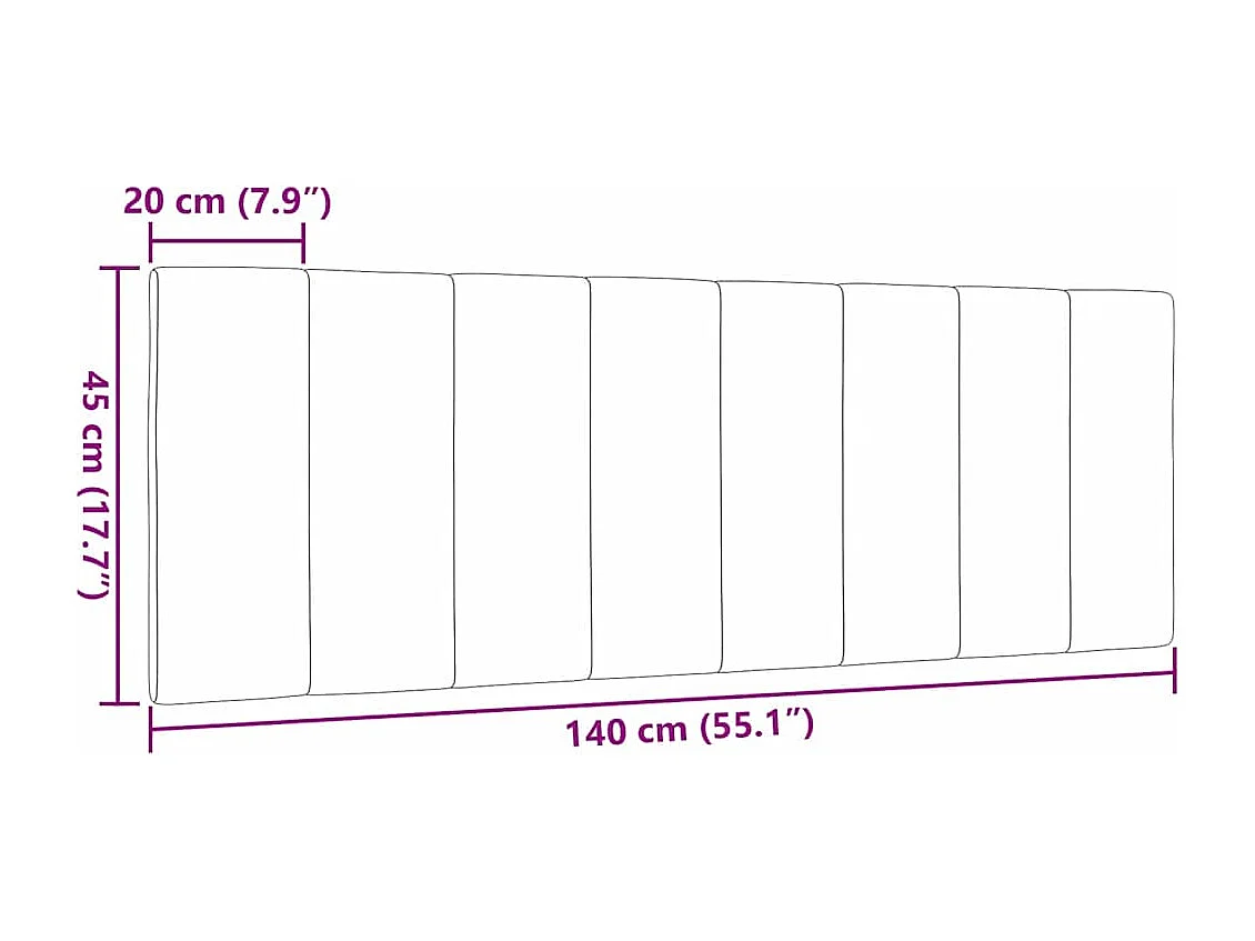 Blaues Kopfteilkissen 140 cm Stoff