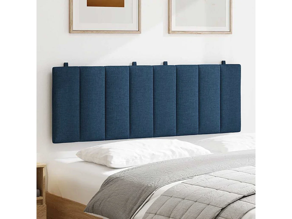 Coussin de tête de lit bleu 140 cm tissu