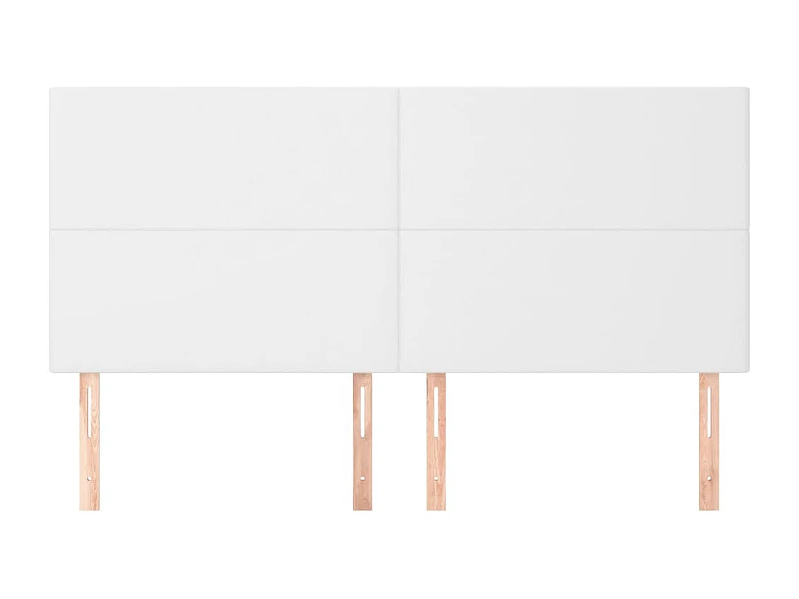 Hoofdborden 4 stuks Wit 100x5x78/88 cm Kunstleer