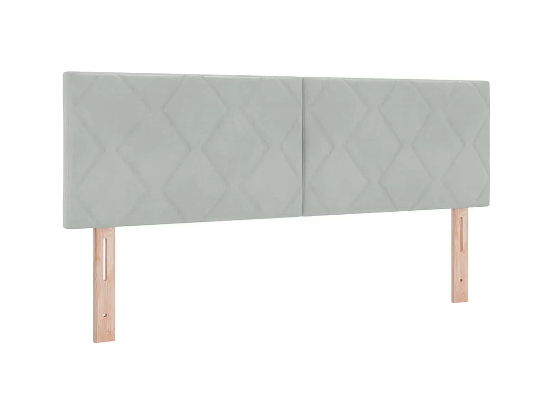 Geometrisch wandhoofdbord lichtgrijs 144 cm fluweel