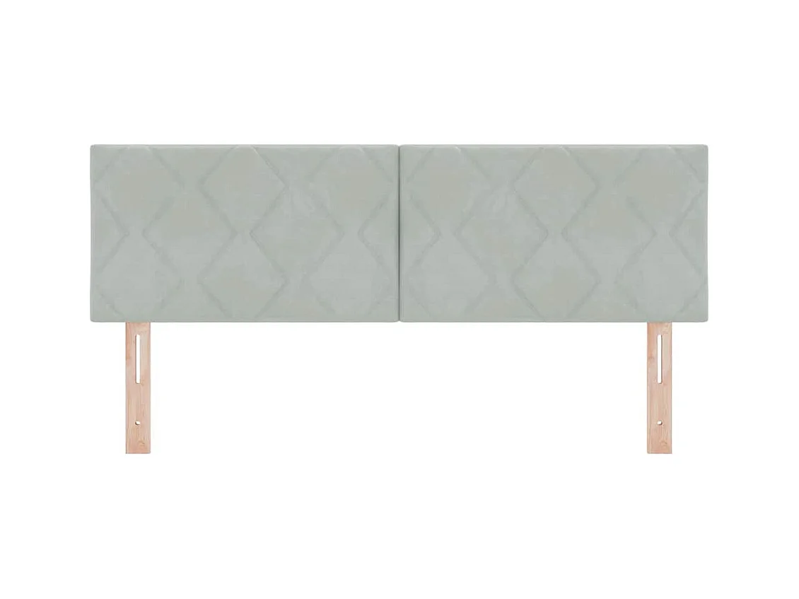 Geometrisch wandhoofdbord lichtgrijs 144 cm fluweel