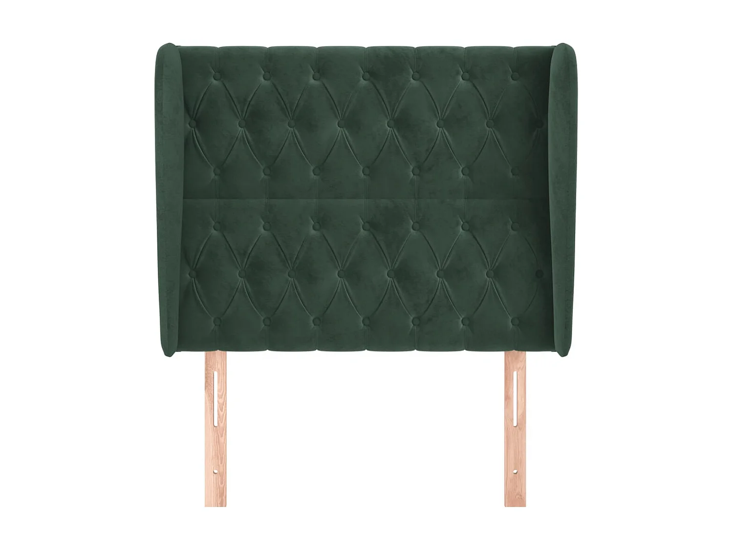 Tête de lit avec oreilles Vert foncé 93x23x118/128 cm Velours