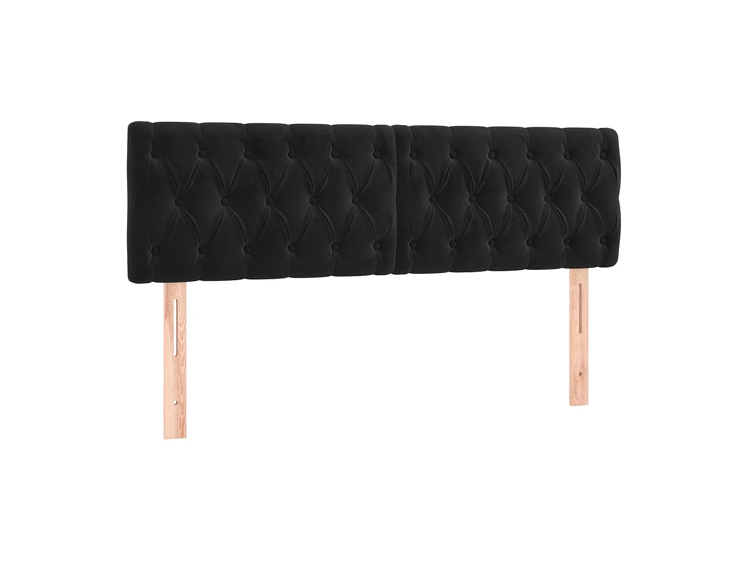 Zwart LED hoofdbord 160x7x78/88 cm Fluweel