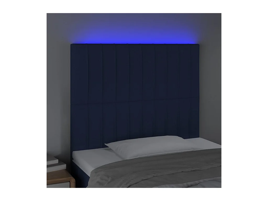 Blauw LED hoofdbord 90x5x118/128 cm Stof