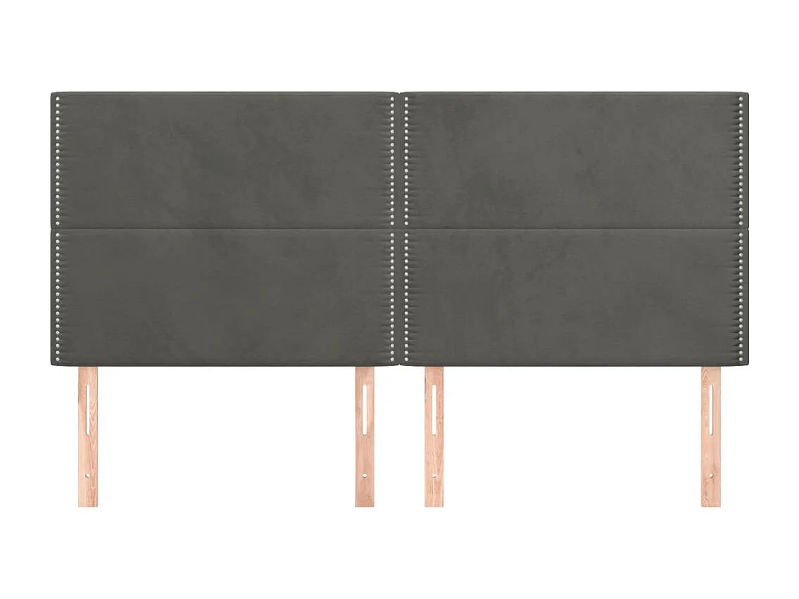 Testiere 4 pezzi Grigio scuro 80x5x78/88 cm Velluto