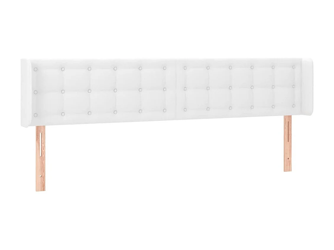 Kopfteil mit Flügeln Weiß 203x16x78/88 cm Kunstleder