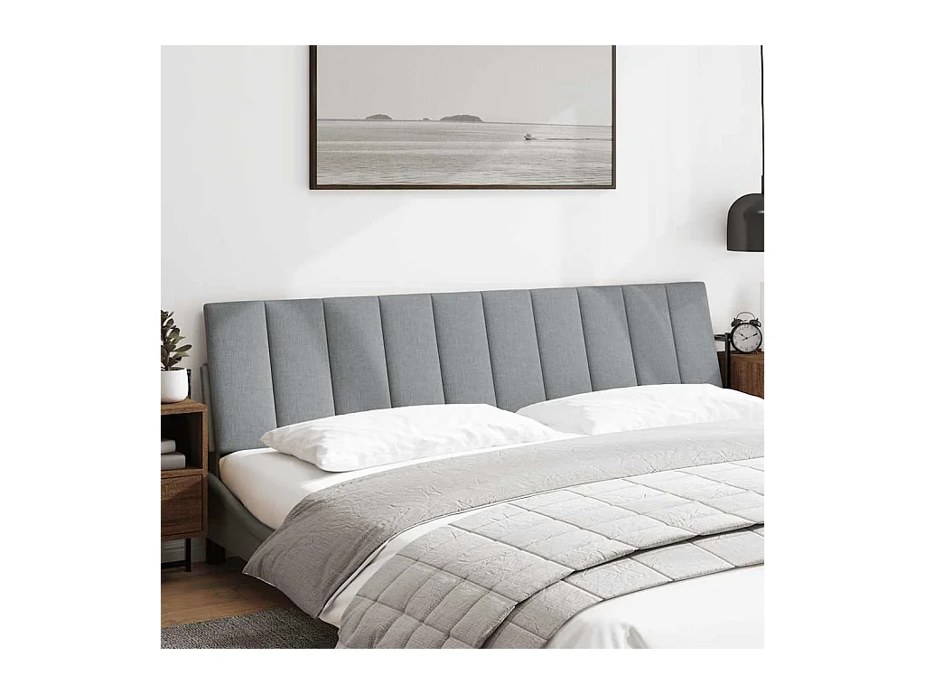 Coussin de tête de lit gris clair 200 cm tissu