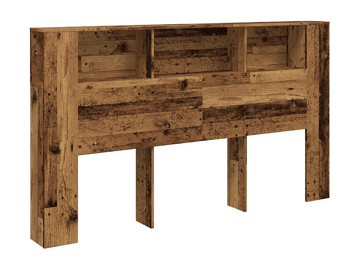 Mobiletto con testiera in legno antico 180x18,5x102,5 cm