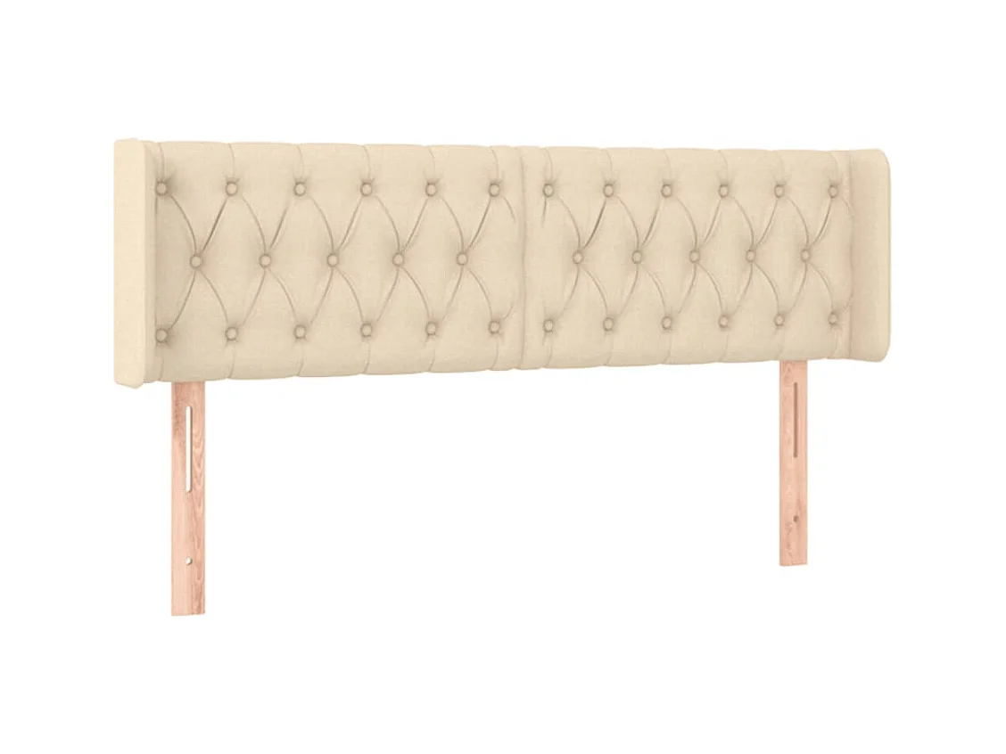 LED Hoofdbord Crème 147x16x78/88 cm Stof